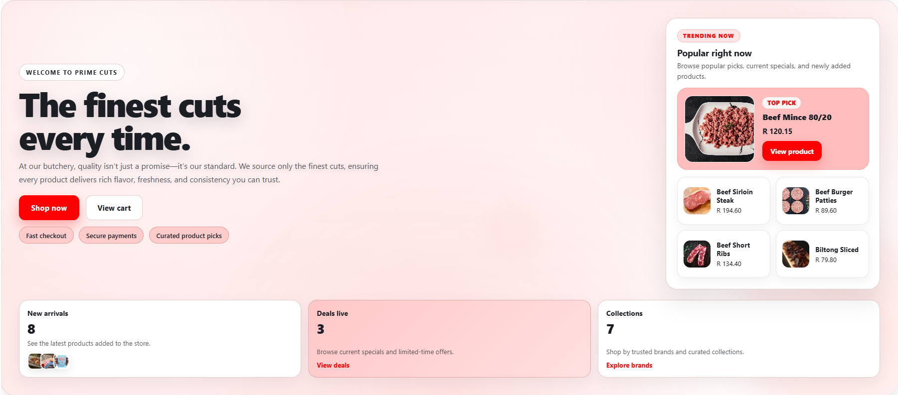 ShoppingMaster storefront homepage